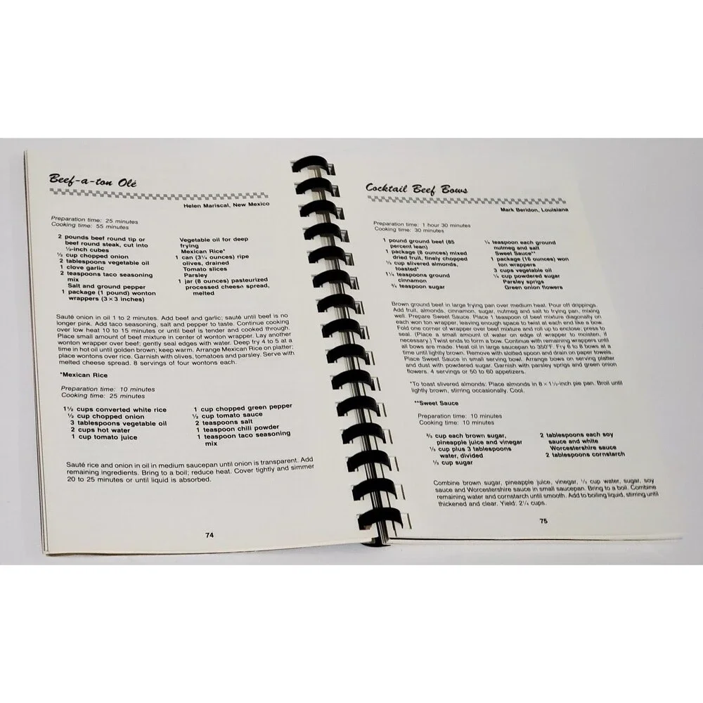 Vintage 1980s Best of Beef Cookbook National Cattlewomen Cookoff Recipes Retro